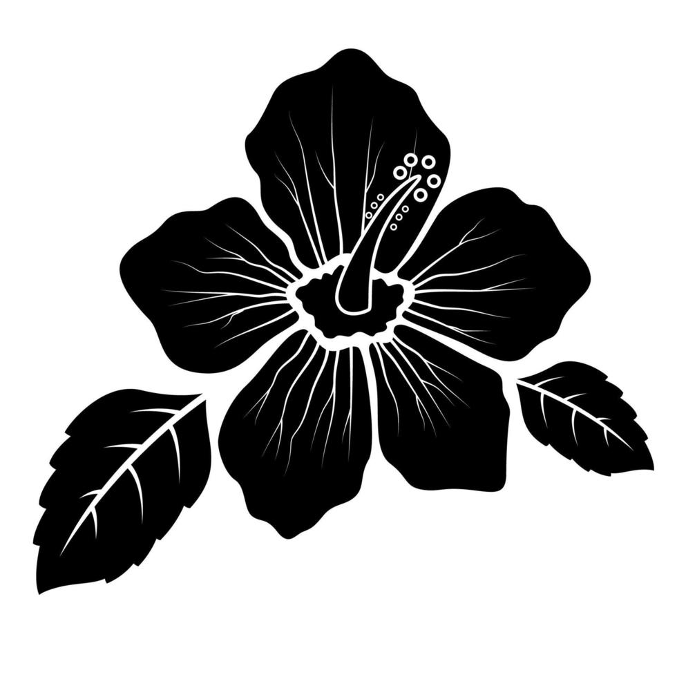 hibiscus fleur silhouette concept, vecteur illustration