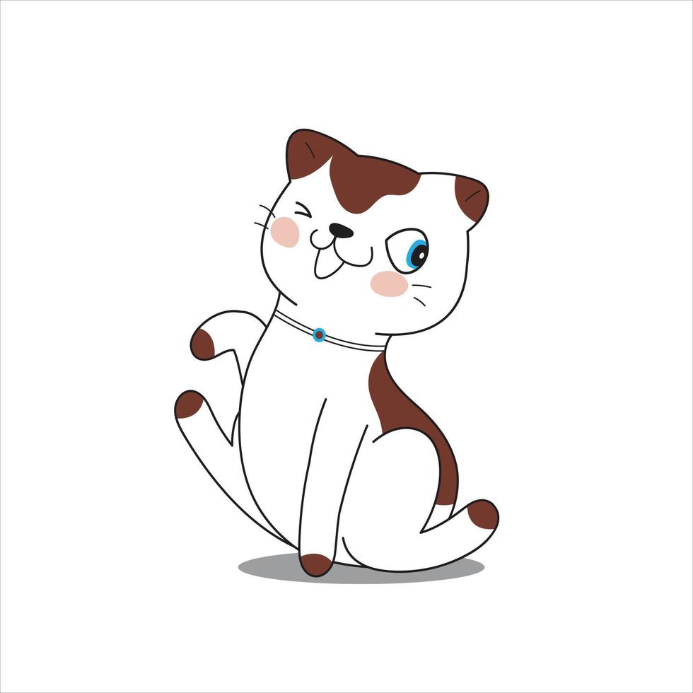 vecteur mignonne chat dessin animé vecteur illustration animal la nature icône concept