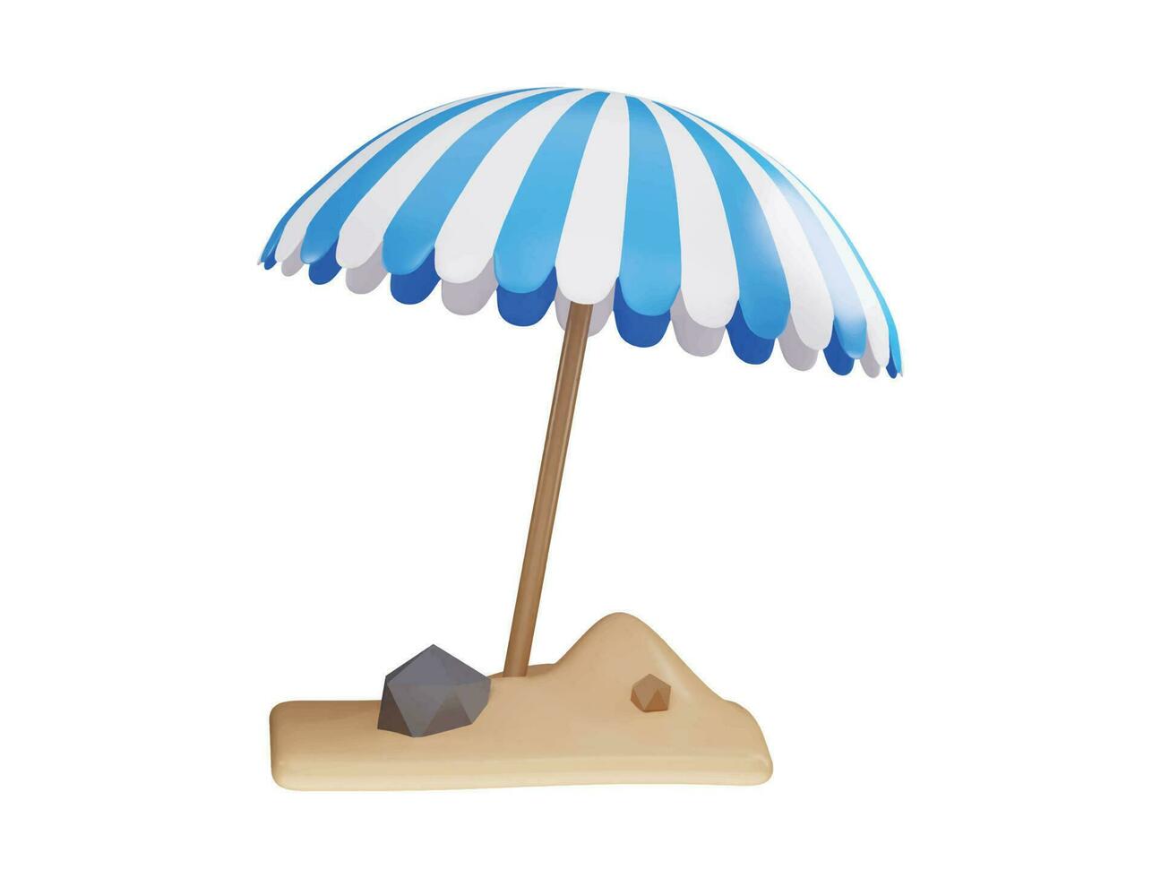 un parapluie sur le le sable avec le mot plage sur il vecteur