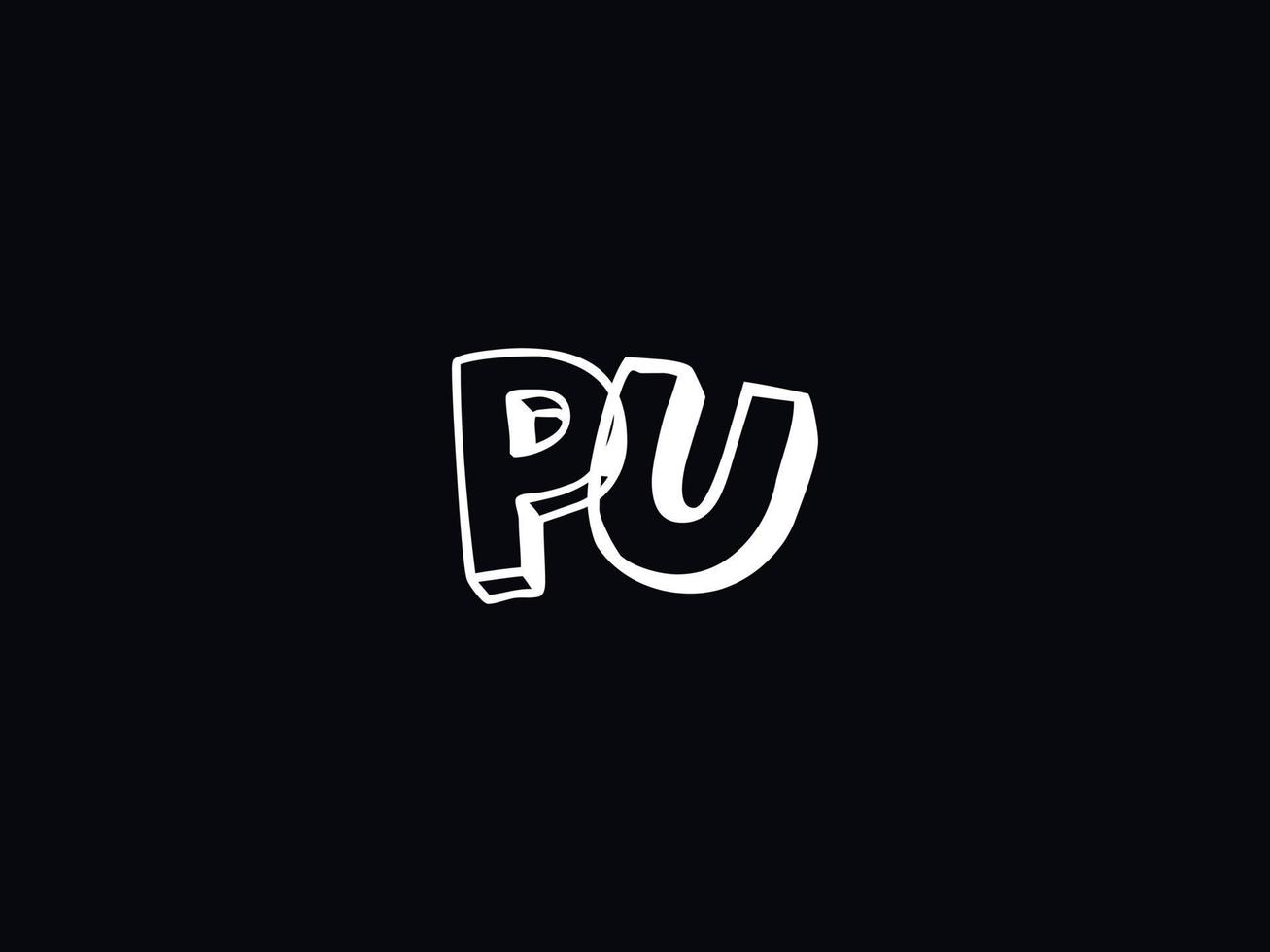 Créatif pu lettre logo, monogramme pu noir blanc lettre logo conception vecteur