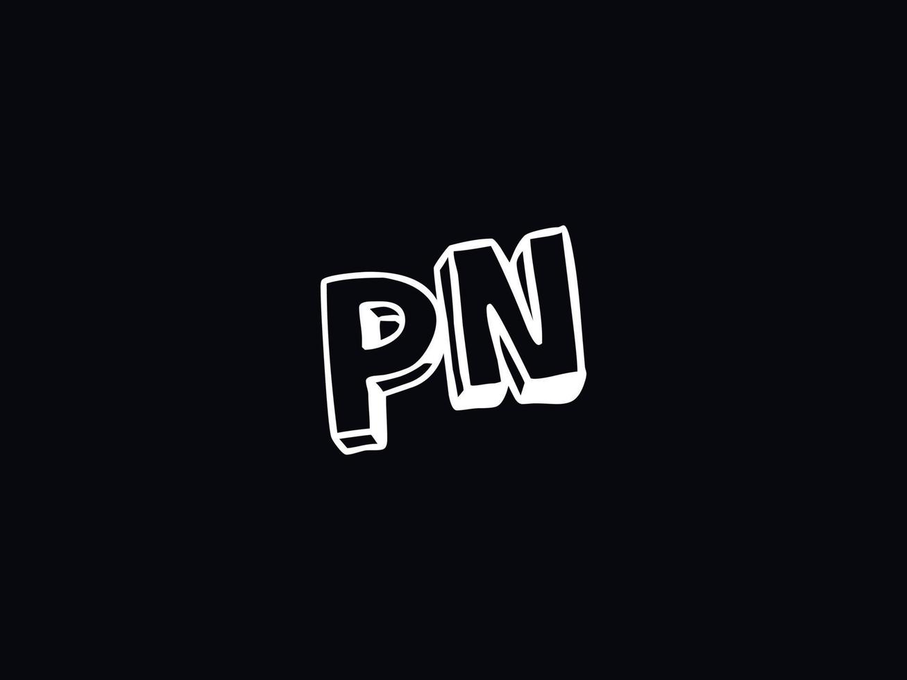 Créatif pn lettre logo, monogramme pn noir blanc lettre logo conception vecteur