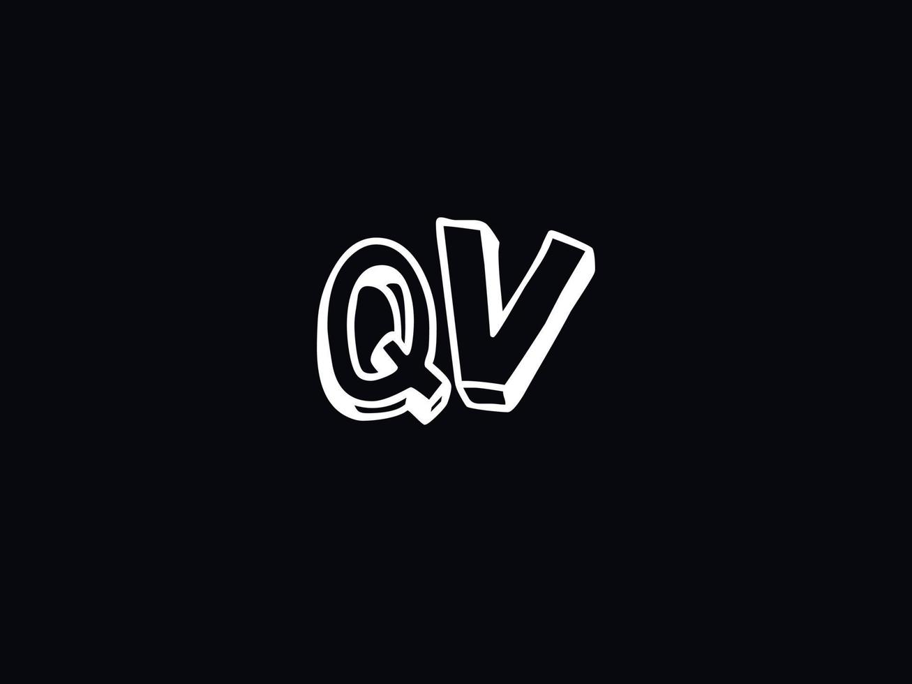 prime qv lettre logo, unique qv logo icône vecteur Stock
