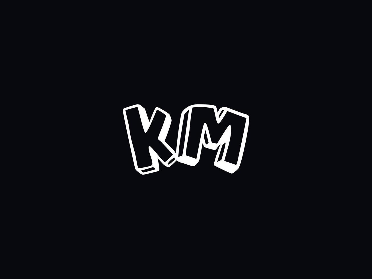 monogramme km logo icône, unique km logo lettre vecteur Stock