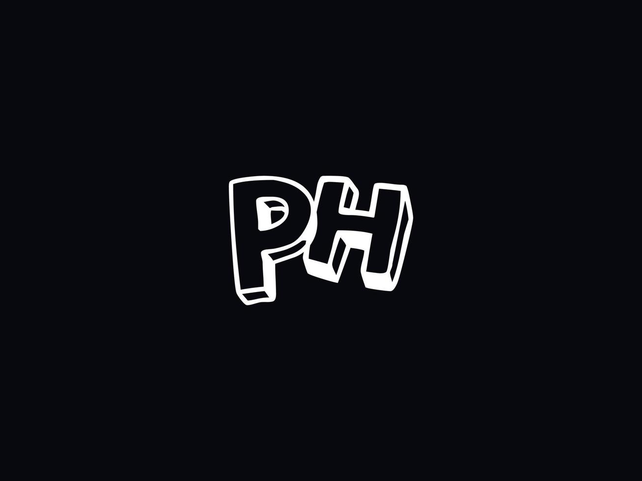 Créatif ph lettre logo, monogramme ph noir blanc lettre logo conception vecteur