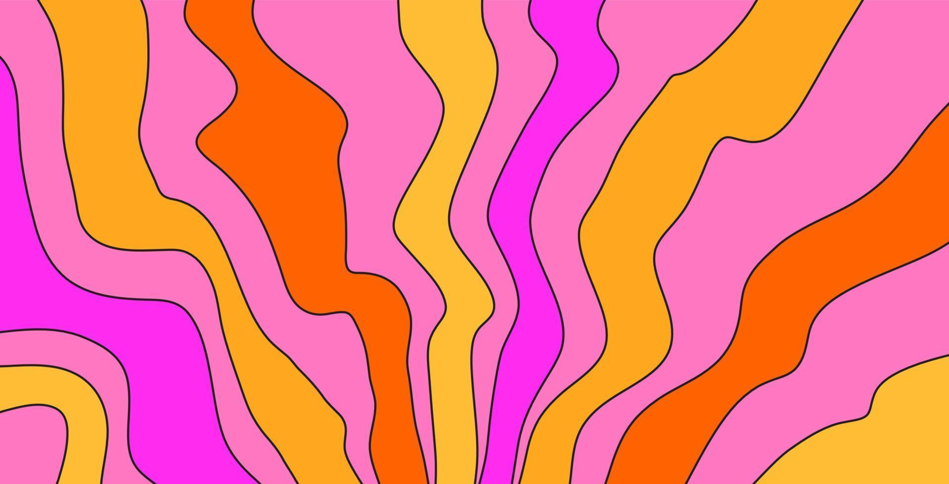 abstrait sensationnel hippie papier peint, ondulé bande ligne Contexte branché vecteur