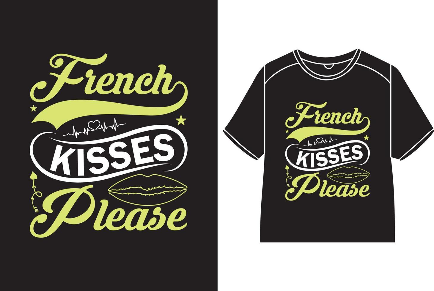 français bisous, S'il vous plaît T-shirt conception vecteur