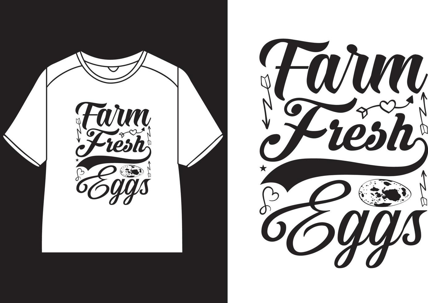 ferme Frais des œufs T-shirt conception vecteur