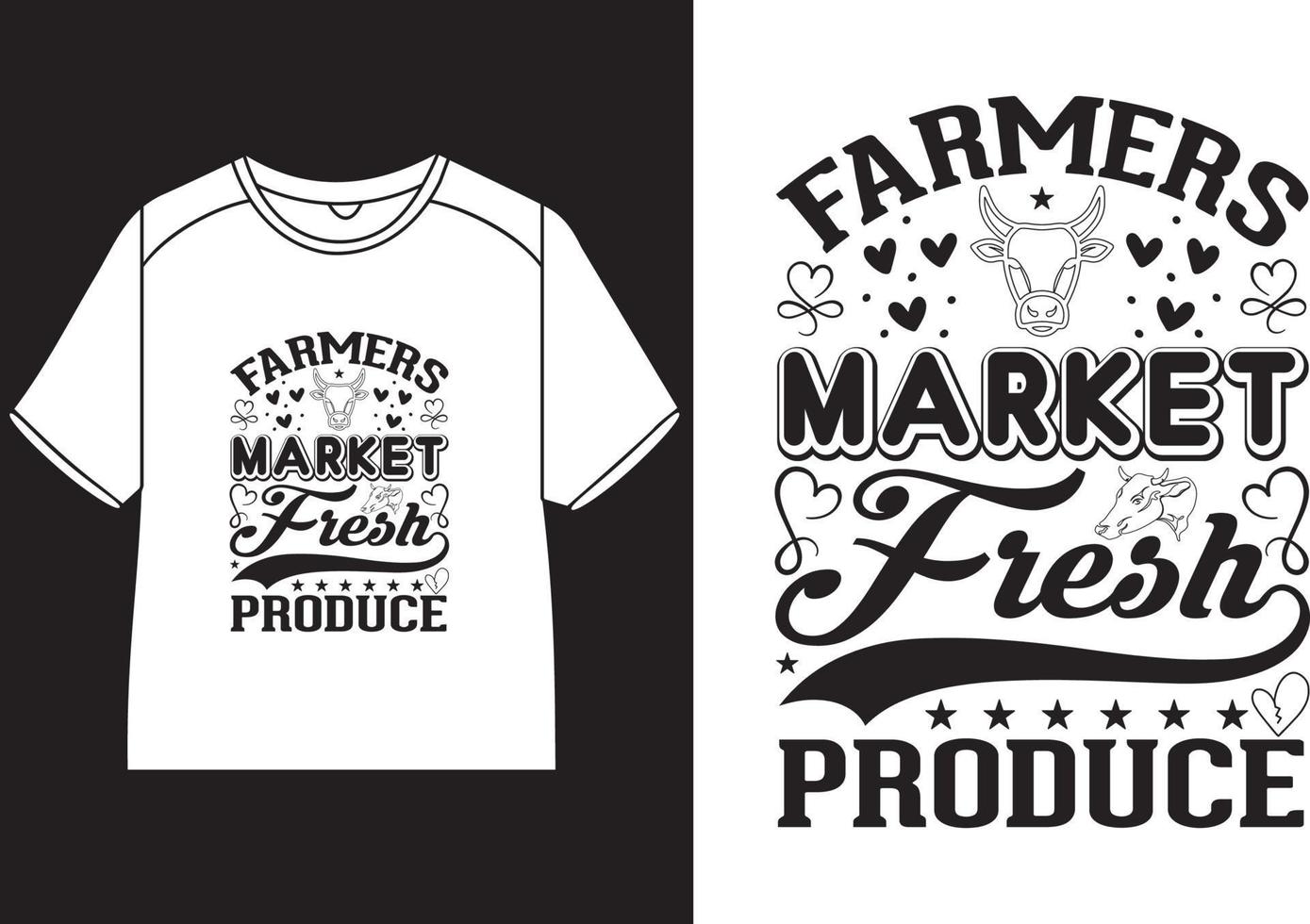 Les agriculteurs marché Frais produire T-shirt conception vecteur