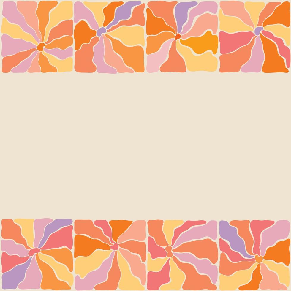 carré Cadre avec abstrait floral éléments, botanique moderne illustration dans le matisse minimal style. floral vecteur affiche, carte postale modèle.