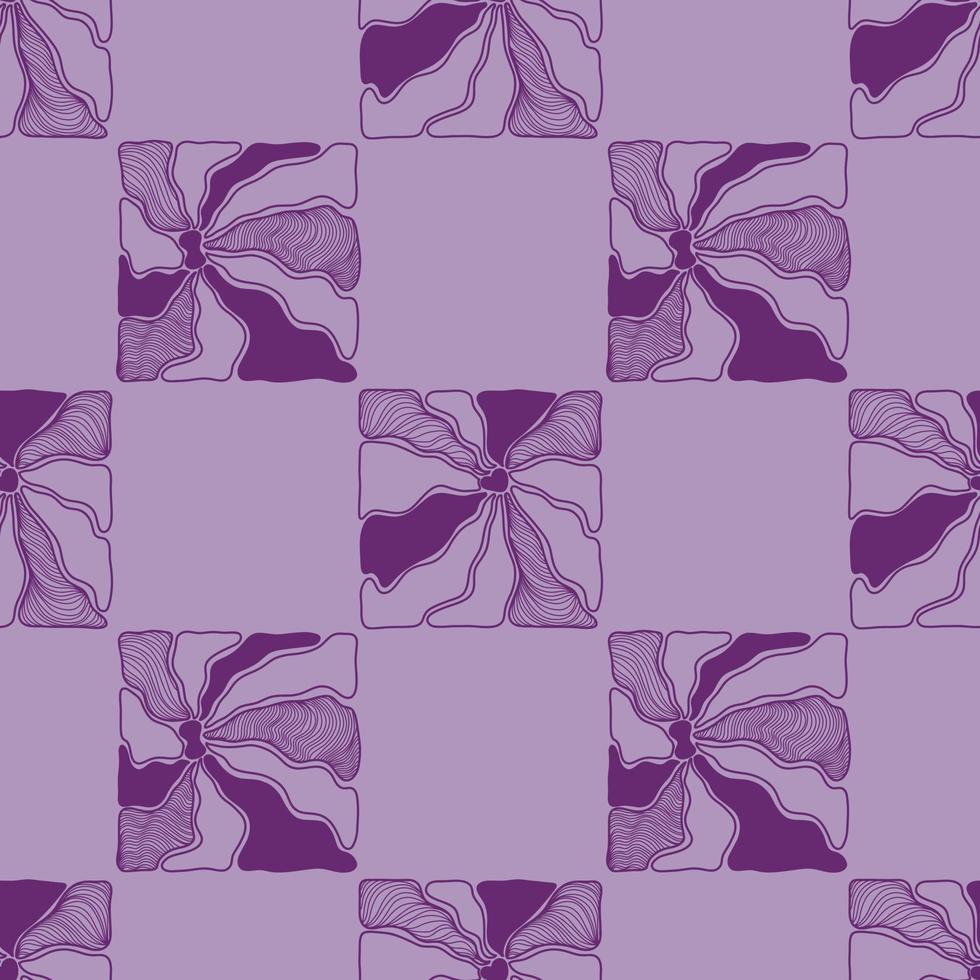 sans couture modèle avec abstrait floral éléments, moderne botanique illustration dans une minimaliste matisse style. floral violet vecteur modèle pour tissus, vêtements, conception