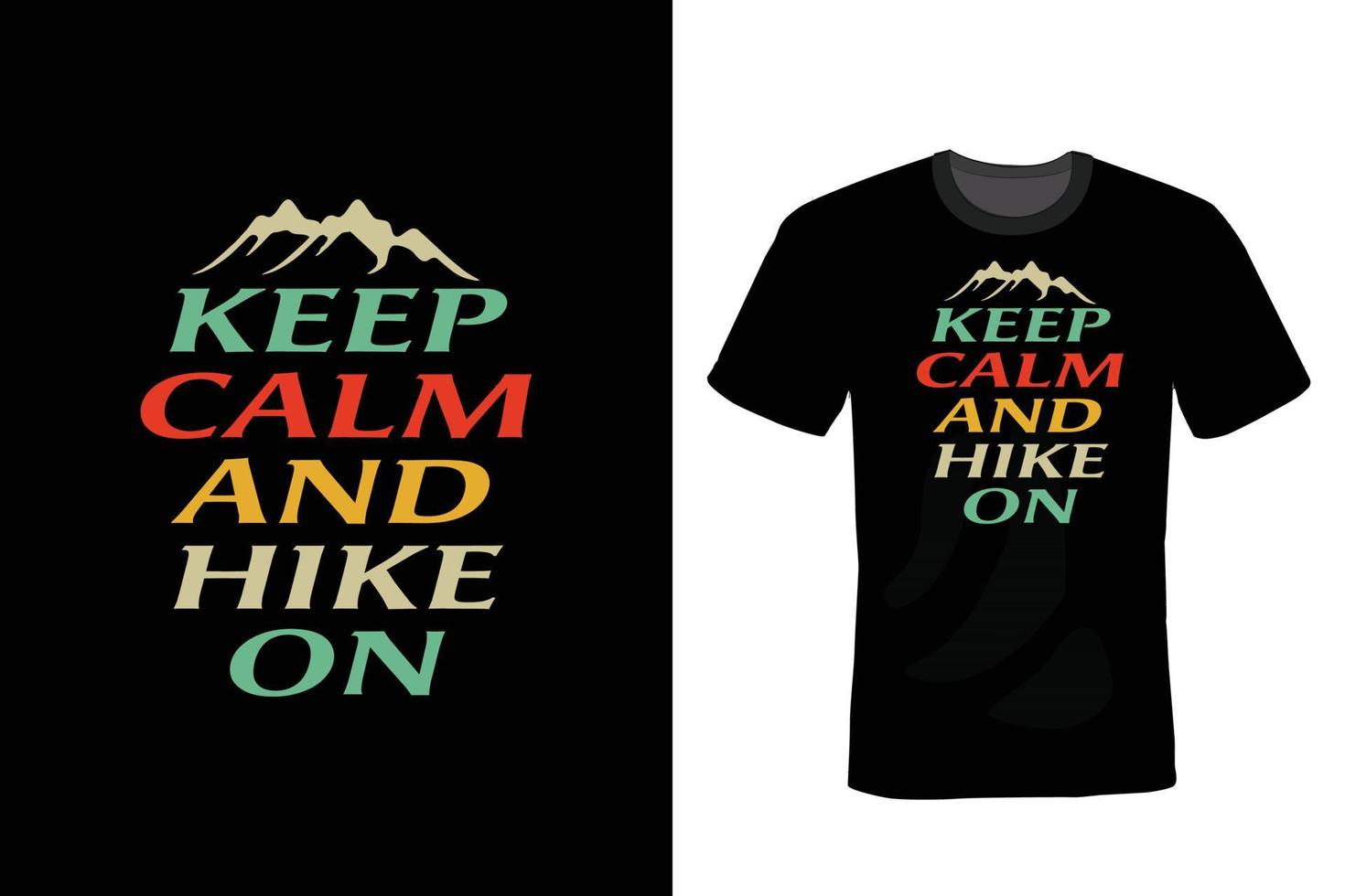 conception de t-shirt de randonnée, vintage, typographie vecteur