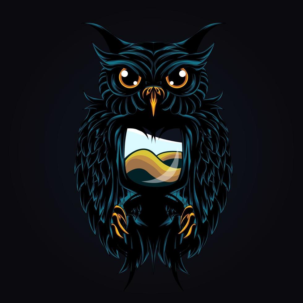 illustration de grand hibou vecteur