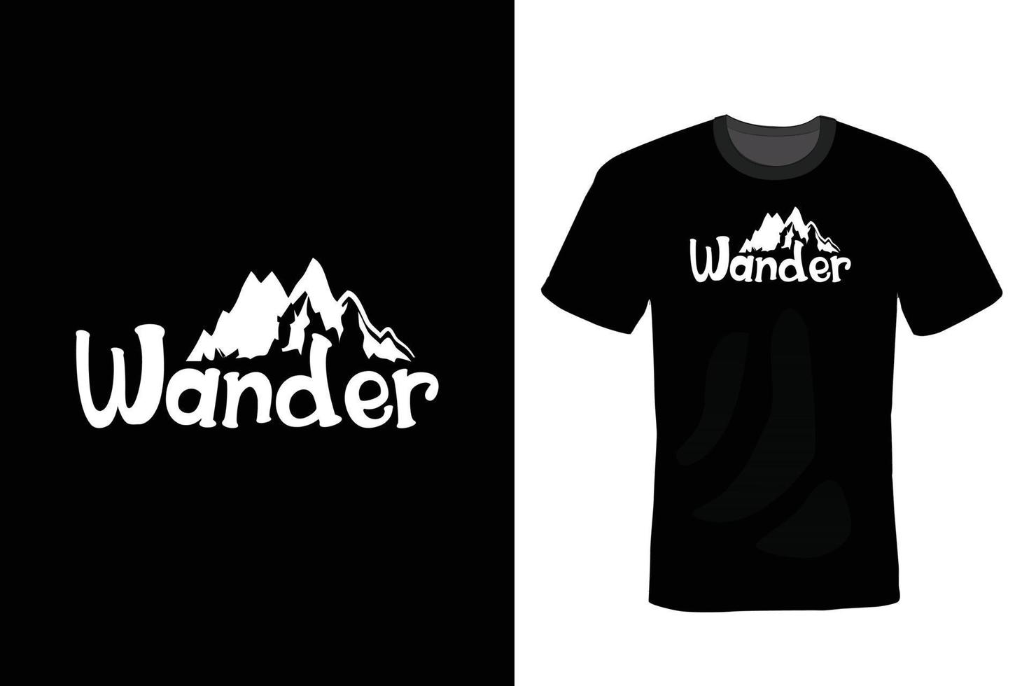 conception de t-shirt de randonnée, vintage, typographie vecteur