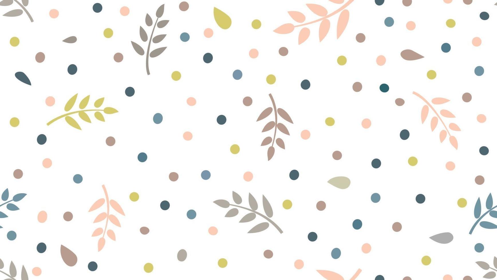 motif floral avec des feuilles et des points dans un style enfantin minimal. abstrait festif sans soudure. fleurir le jardin ornemental avec ornement à pois. vecteur