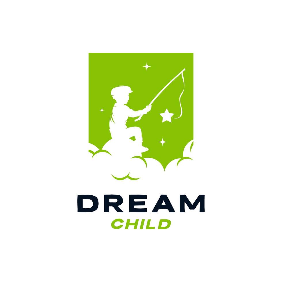 modèle de conception de logo de rêve d'enfant vecteur