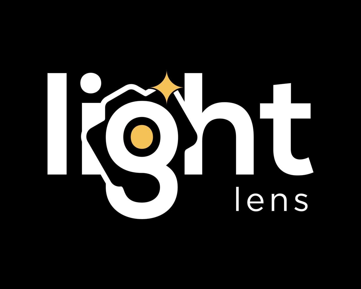 ensemble typographie mot marque moderne caméra lentille concentrer éclaboussure lumière la photographie icône marque conception vecteur