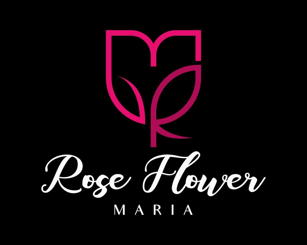 ensemble lettre r Monsieur bien-être style fleur Rose pétale luxe beauté féminin marque symbole conception vecteur
