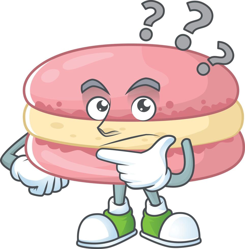 une dessin animé personnage de fraise macarons vecteur