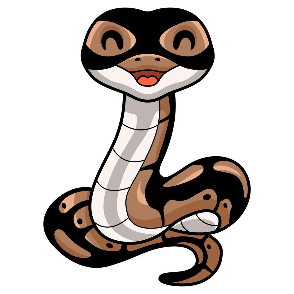mignonne Balle python serpent dessin animé vecteur