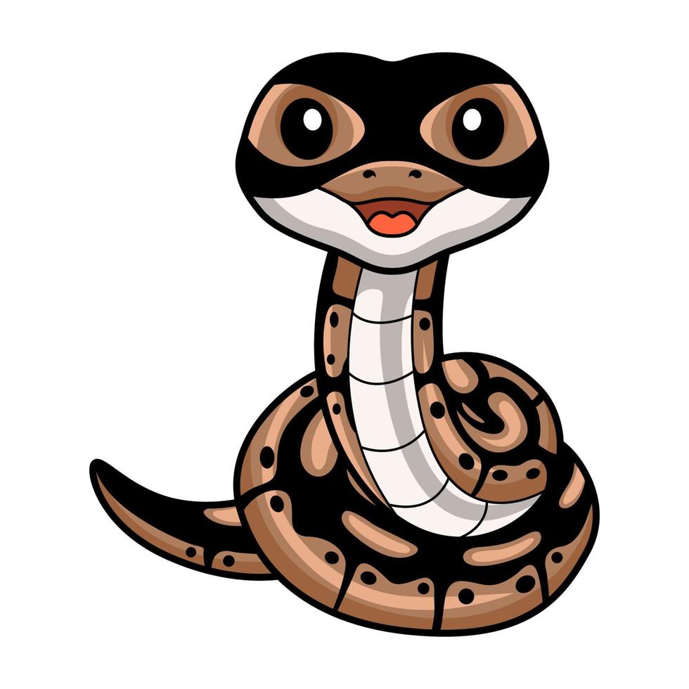 mignonne Balle python serpent dessin animé vecteur