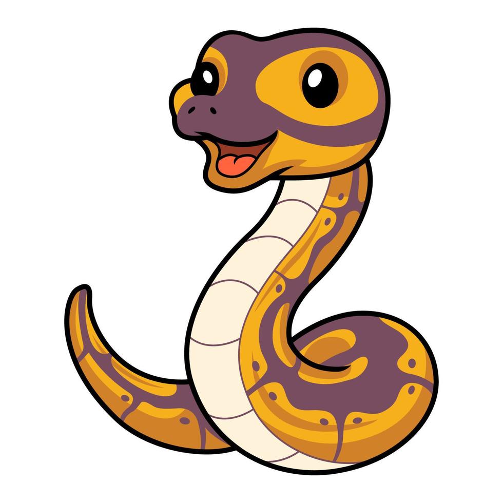 mignonne banane Balle python serpent dessin animé vecteur