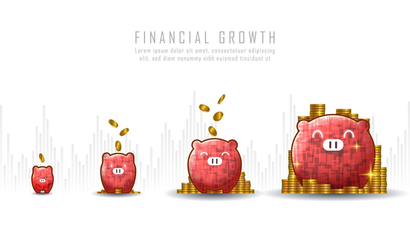art conceptuel de la croissance financière vecteur