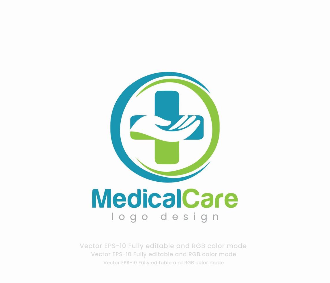 Créatif médical logo et soins de santé concept logo vecteur