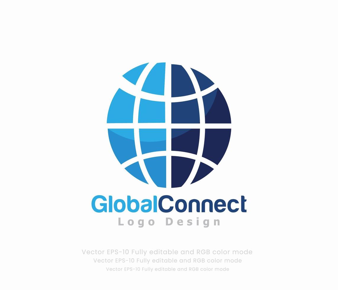 monde globe ou global logo vecteur