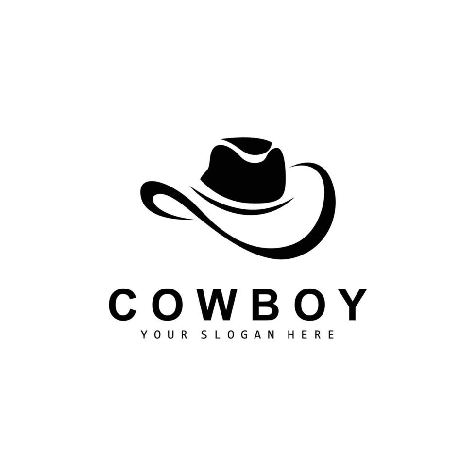 cow-boy chapeau logo, Texas cow-boy conception, occidental pays shérif chapeau vecteur, silhouette icône vecteur