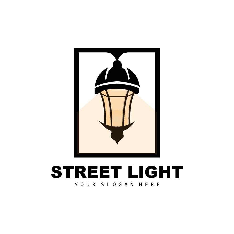 rue lumière logo, foudre lanterne vecteur, modèle icône rétro classique ancien conception vecteur
