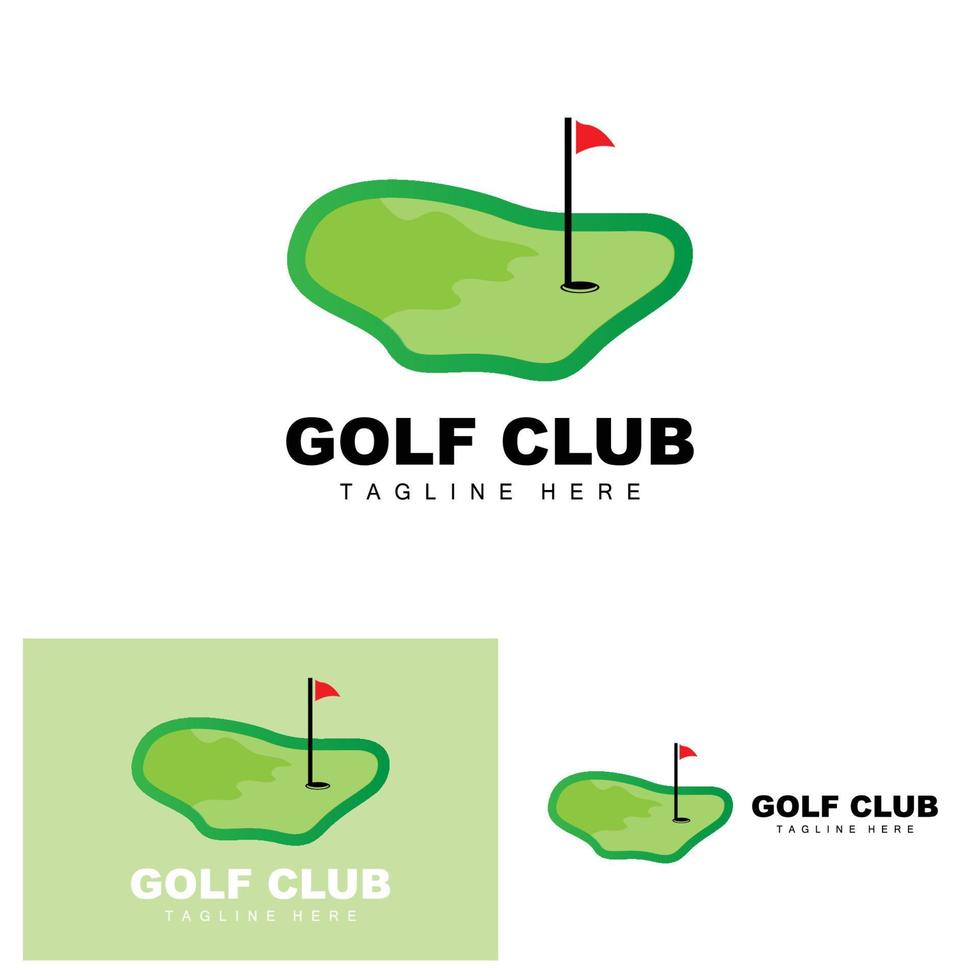 logo de balle de golf, golf de bâton de vecteur. jeu de sports de plein air, conception de discipline, modèle d'icône vecteur