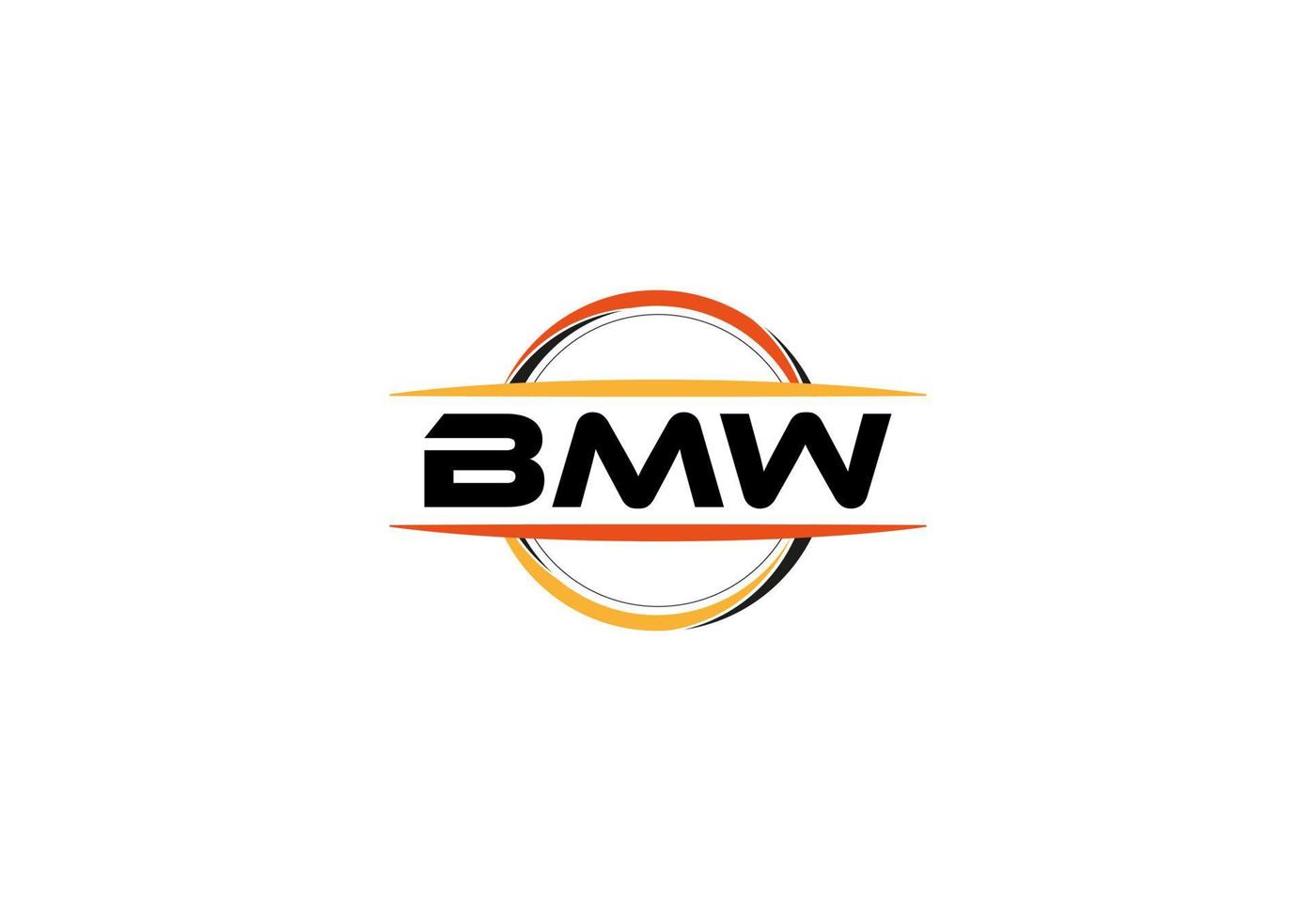 BMW lettre royalties ellipse forme logo. BMW brosse art logo. BMW logo pour une entreprise, entreprise, et commercial utiliser. vecteur