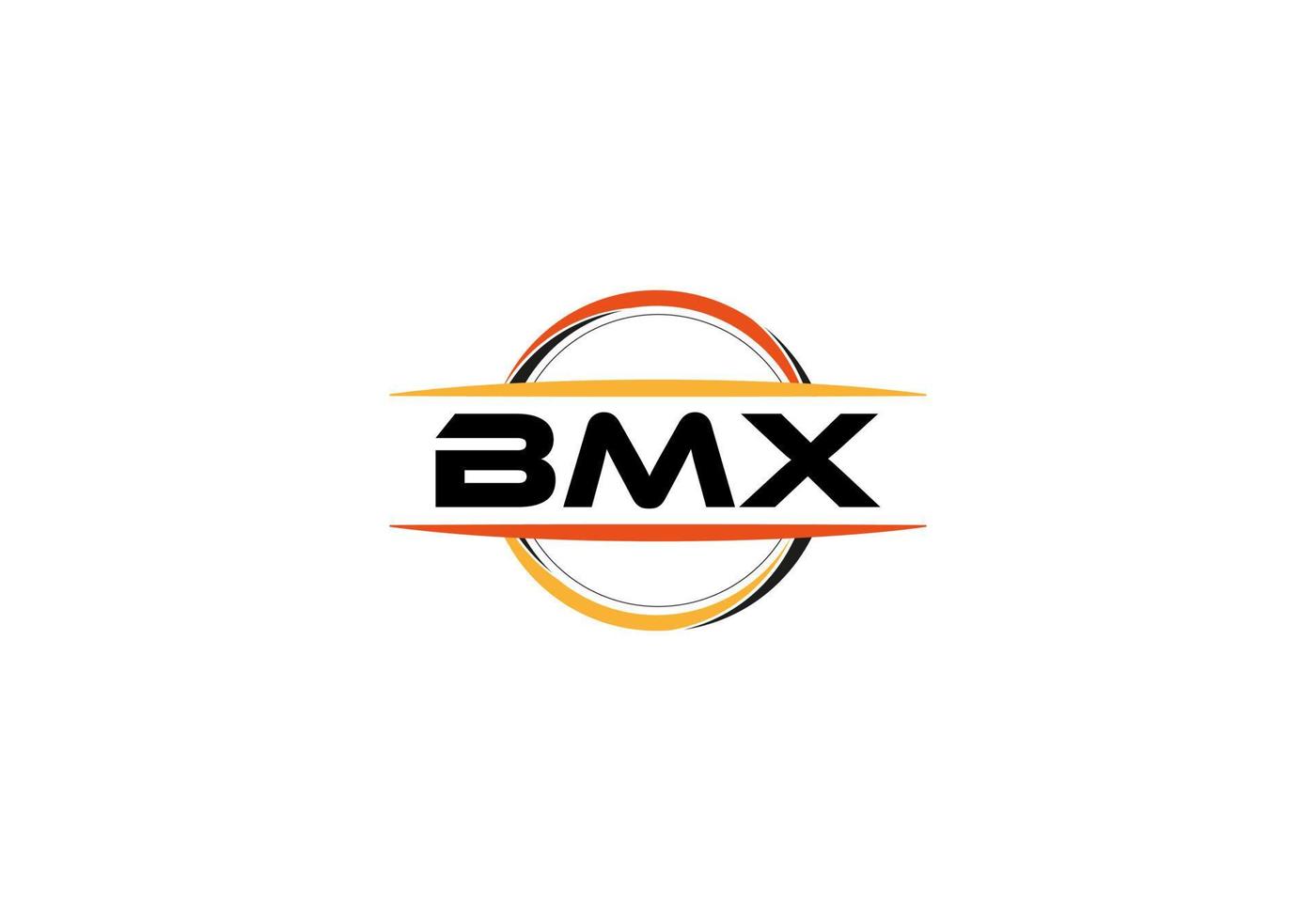 bmx lettre royalties ellipse forme logo. bmx brosse art logo. bmx logo pour une entreprise, entreprise, et commercial utiliser. vecteur