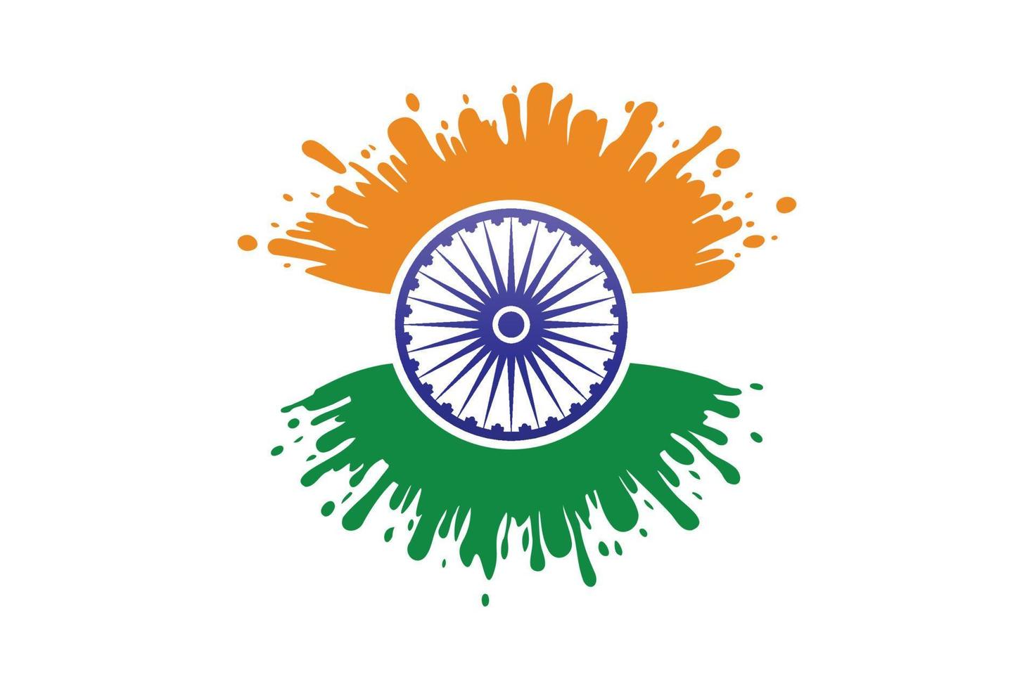 tricolore Indien drapeau dans circulaire l'eau éclaboussure style vecteur