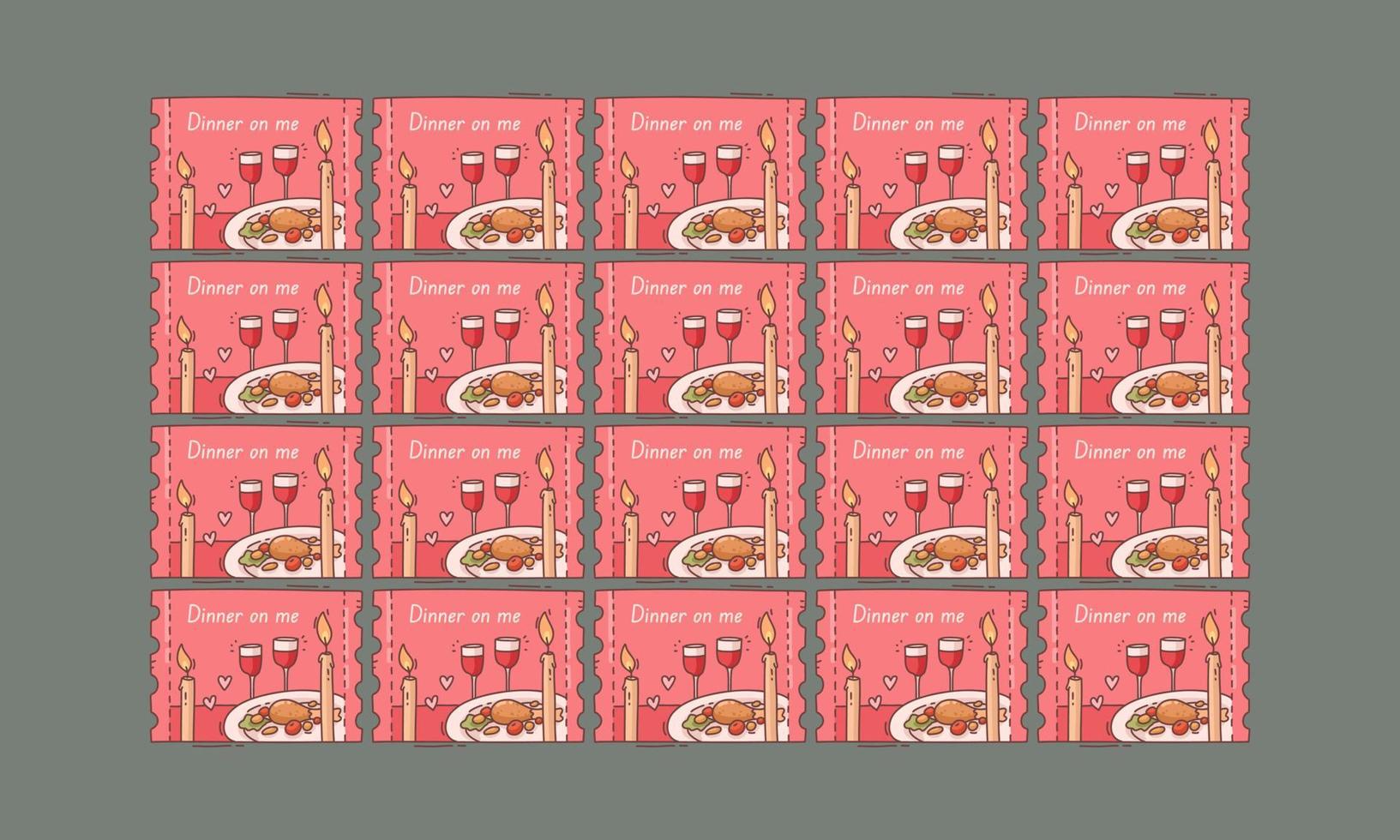 l'amour coupons billet vecteur illustration modèle conception ensemble