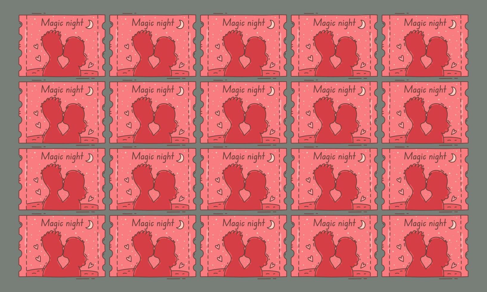 l'amour coupons billet vecteur illustration modèle conception ensemble