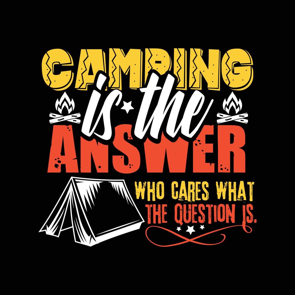 conception de t-shirt de camping vecteur