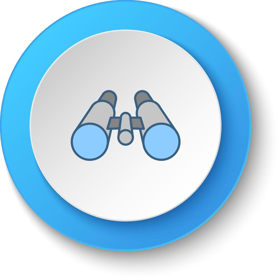 rond bouton pour la toile icône. jumelles, explorer vecteur icône. bouton bannière rond, badge interface pour application illustration sur blanc Contexte