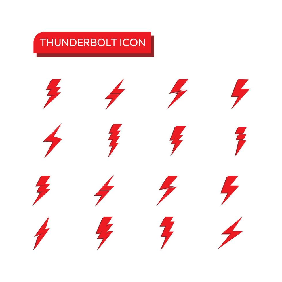 ensemble de coup de tonnerre vecteur icône