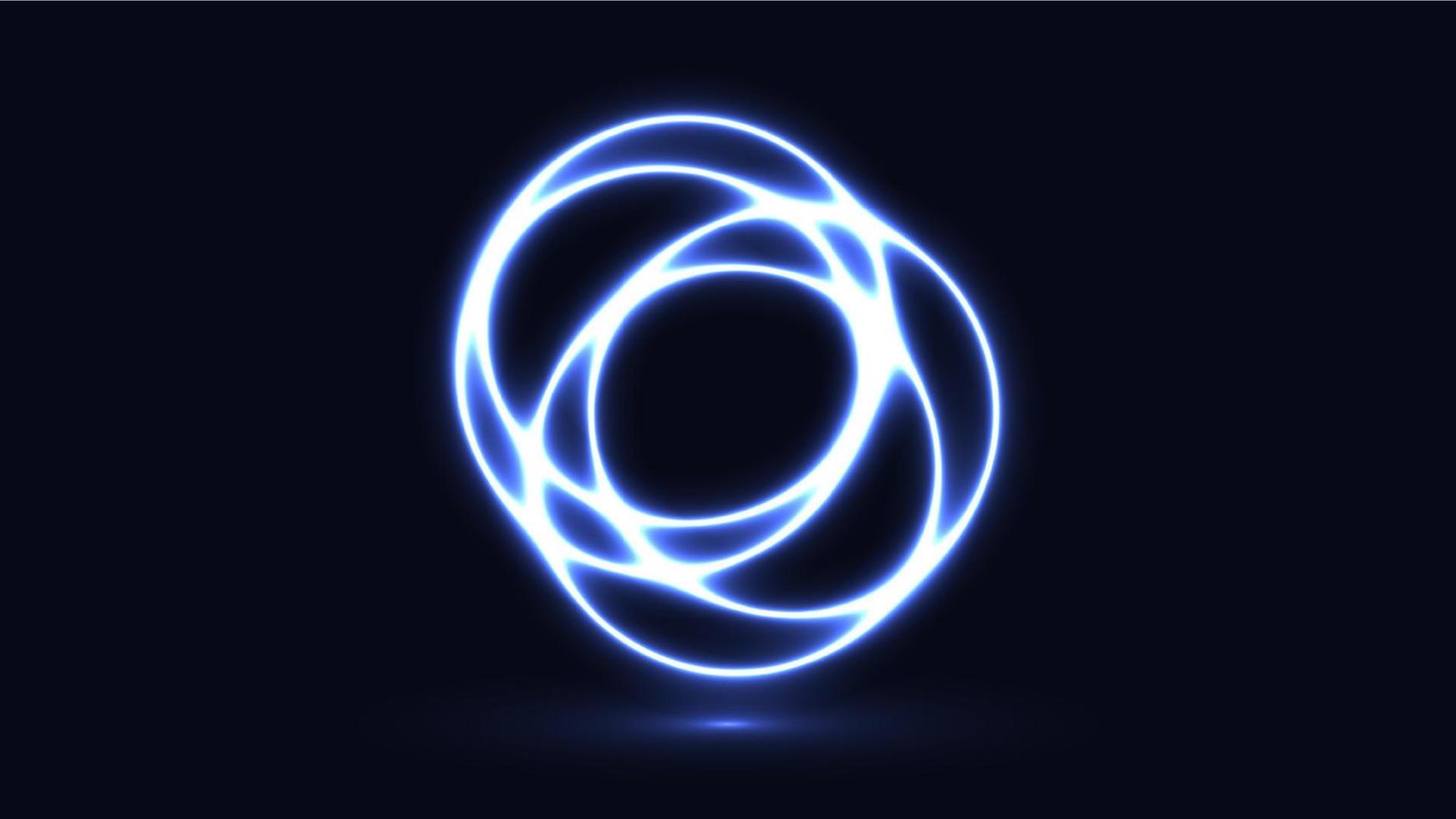 abstrait cosmique dynamique Couleur cercle Contexte avec embrasé néon éclairage sur foncé Contexte vecteur