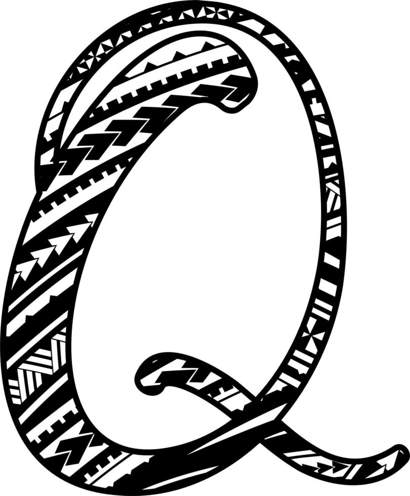 cursive maori mandala alphabet des lettres vecteur