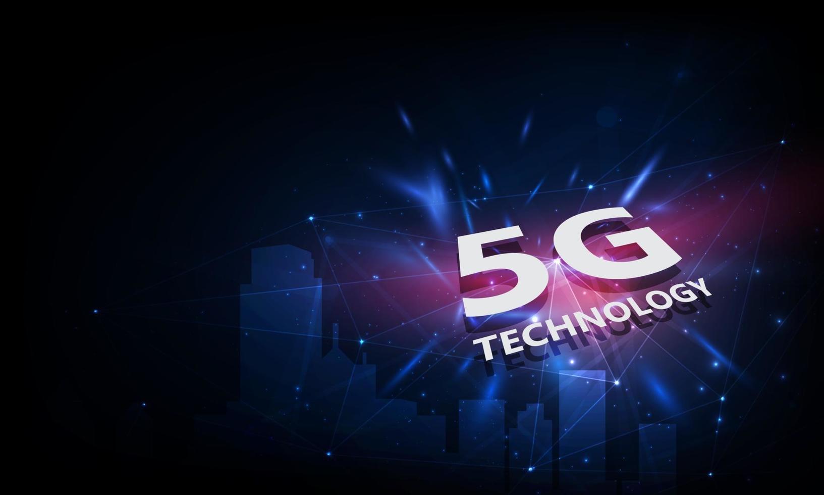 abstrait 5g nouveau fond de connexion Internet sans fil. réseau mondial à grande vitesse. Symbole 5g sur fond. vecteur