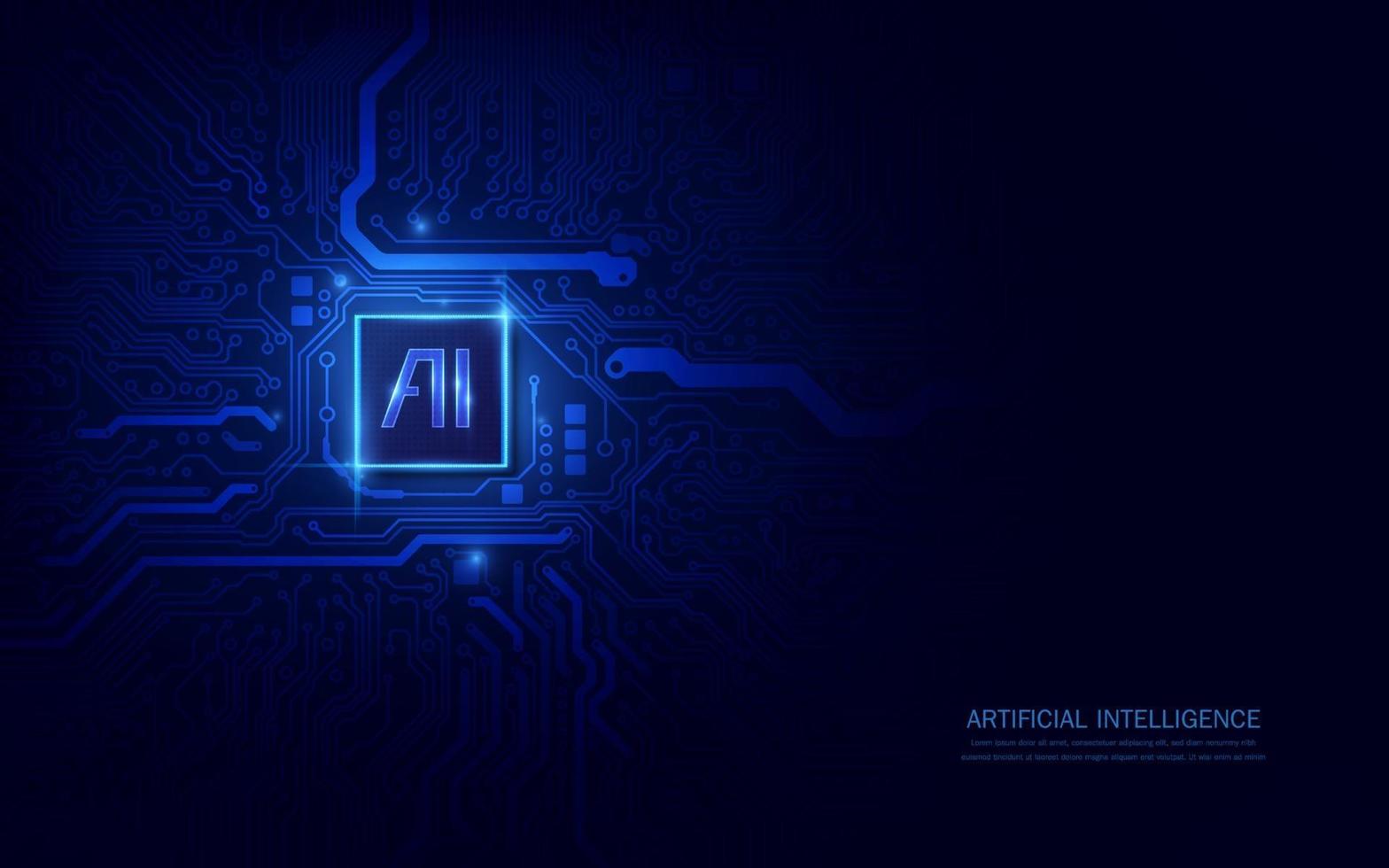 chipset ai sur circuit imprimé dans un concept futuriste adapté à la technologie future vecteur