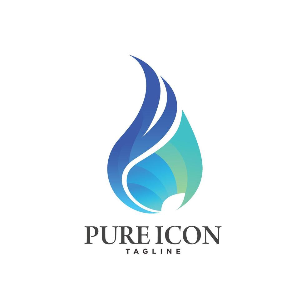 pur l'eau logo modèle conception vecteur