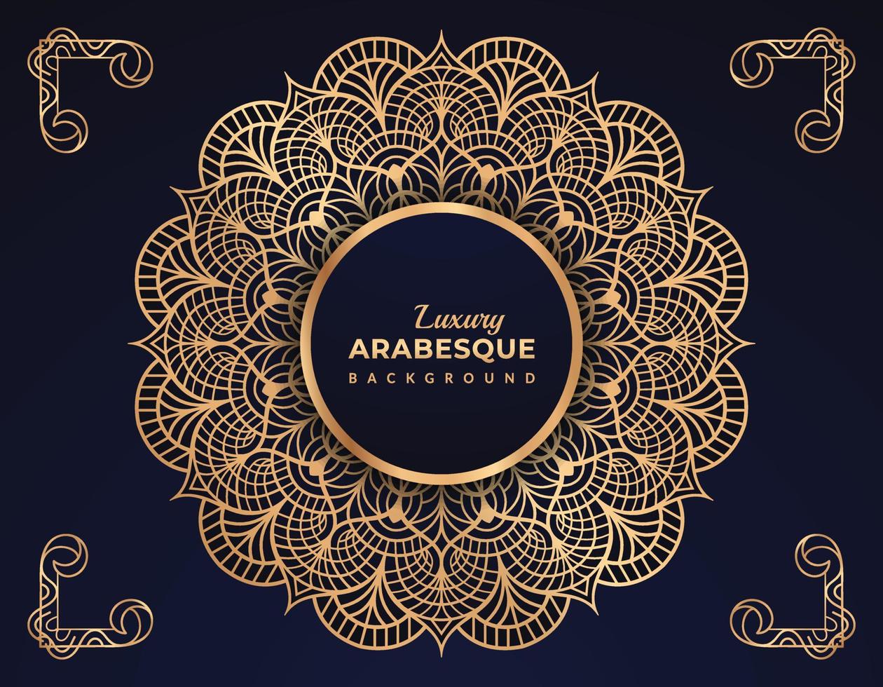 luxe arabesque mandala Contexte dans or Couleur islamique style vecteur