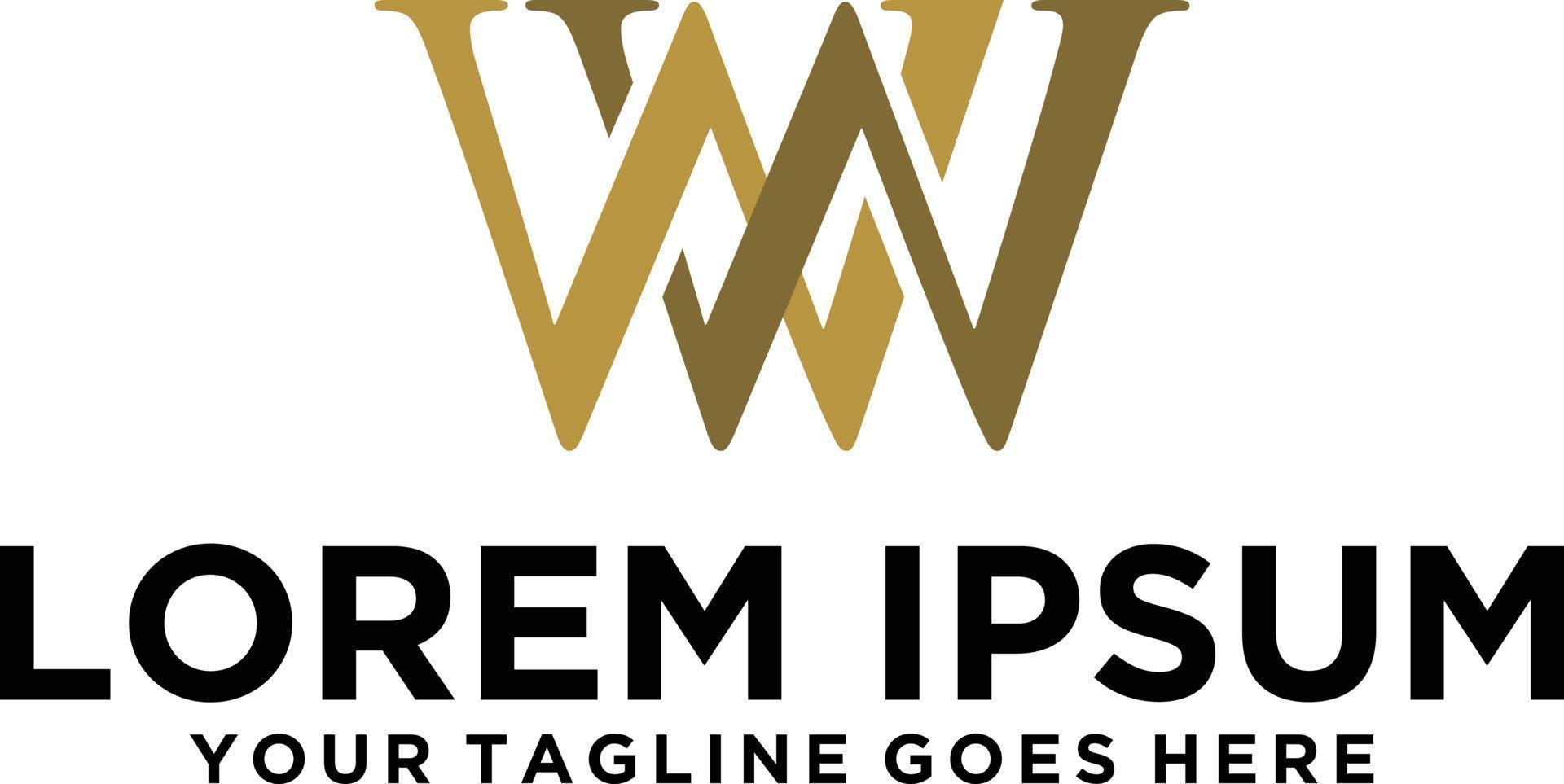 initiales lettre wmw entreprise élégant logo vecteur