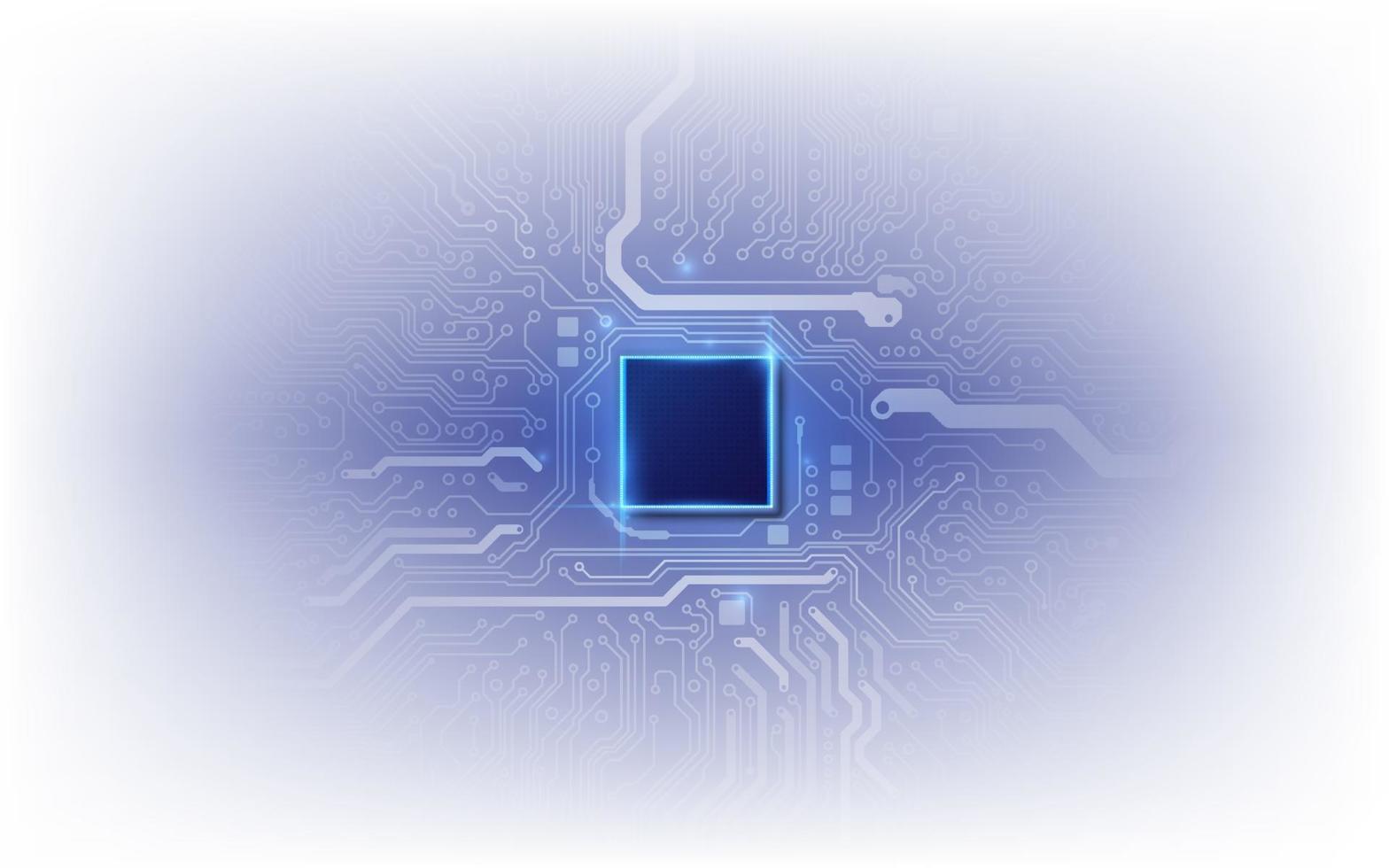 chipset ai sur circuit imprimé dans un concept futuriste adapté à la technologie future vecteur