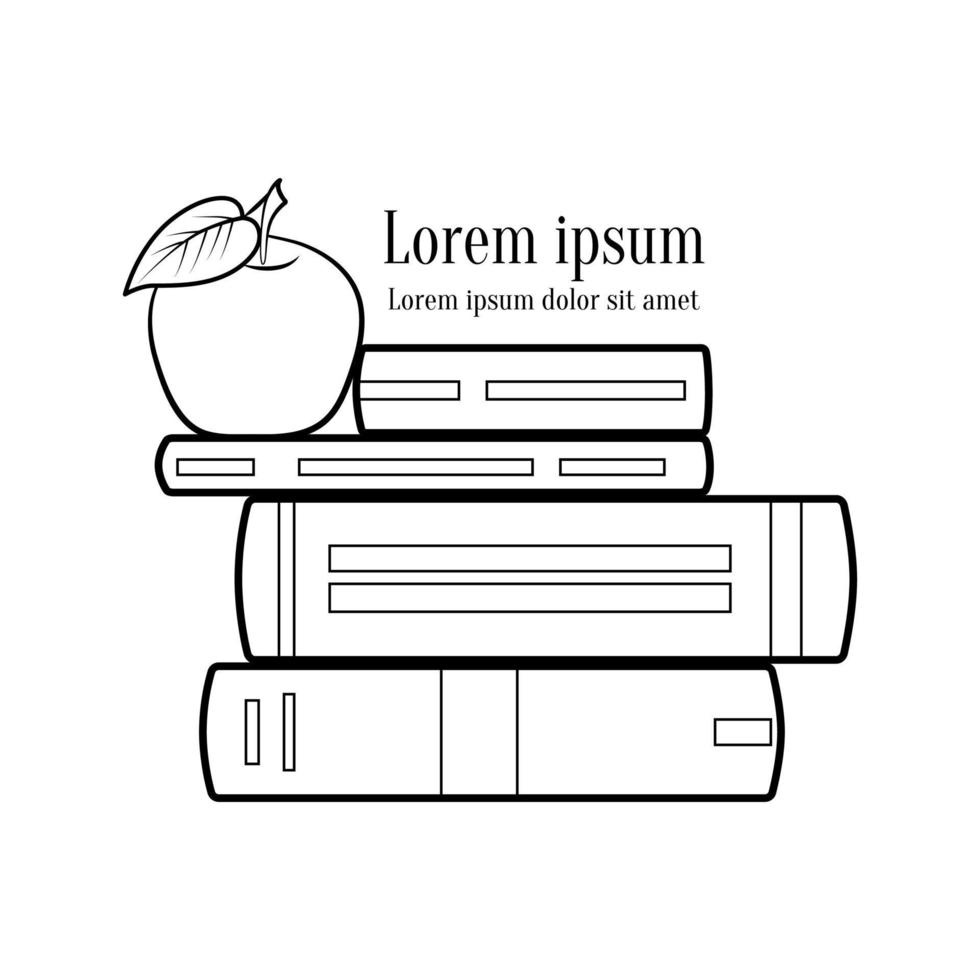 livre Pomme contour logo vecteur