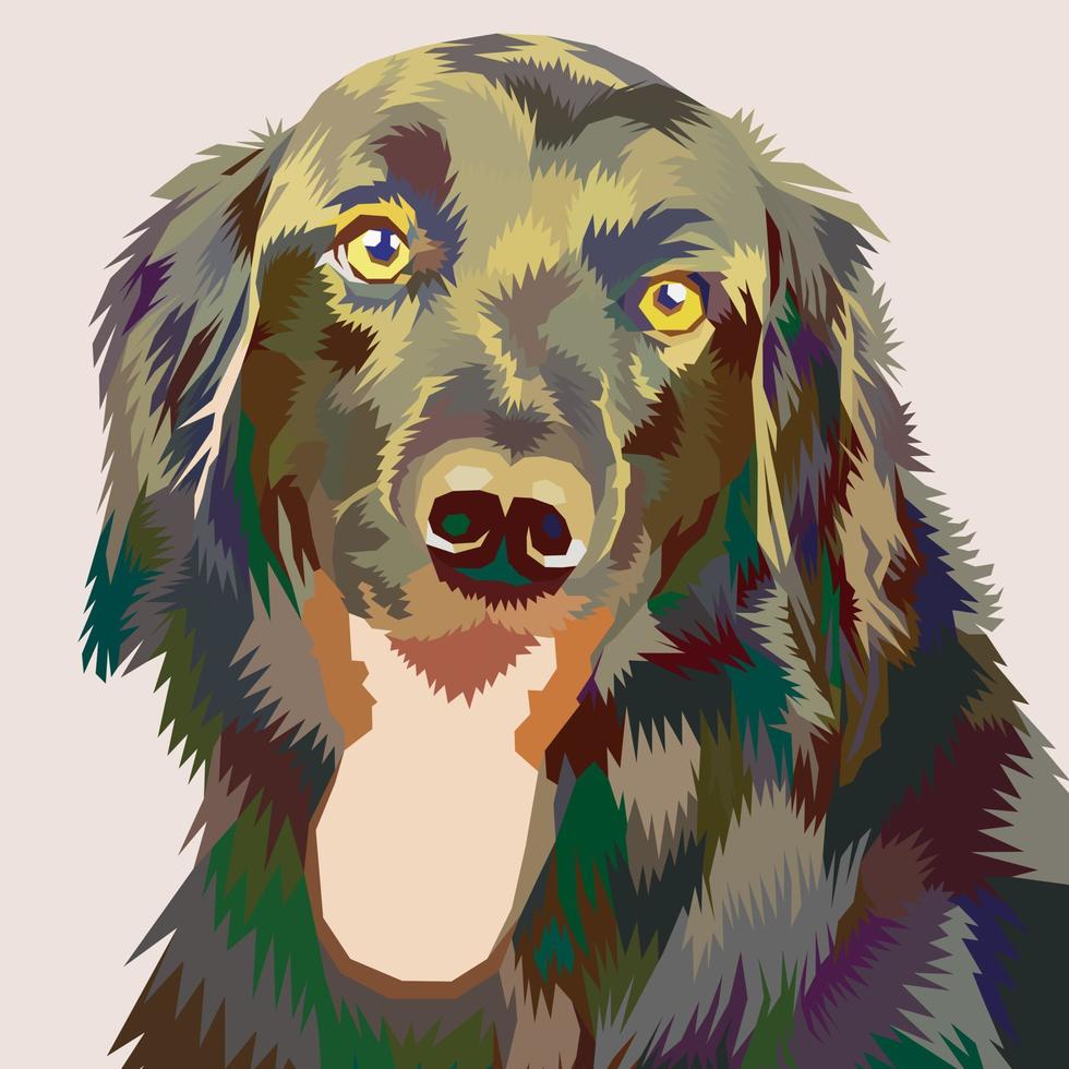 coloré d'or retriever chien sur pop art style. vecteur illustration.