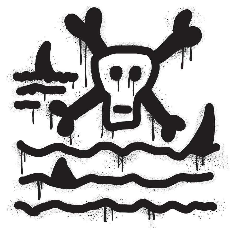 vaporisateur peint graffiti requin icône mot pulvérisé isolé avec une blanc Contexte. graffiti requin danger. vecteur illustration.